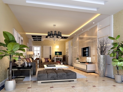 烏魯木齊博洋尚品現(xiàn)代簡約三居室裝修效果圖_126平米4萬裝修設計案例