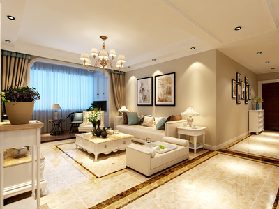 濟南福景佳苑126平歐式風(fēng)格家庭裝修設(shè)計案例